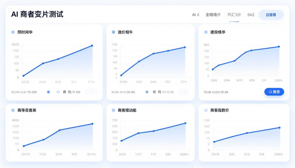AI-powered multivariate testing dashboard showing performance of different content variations across segments