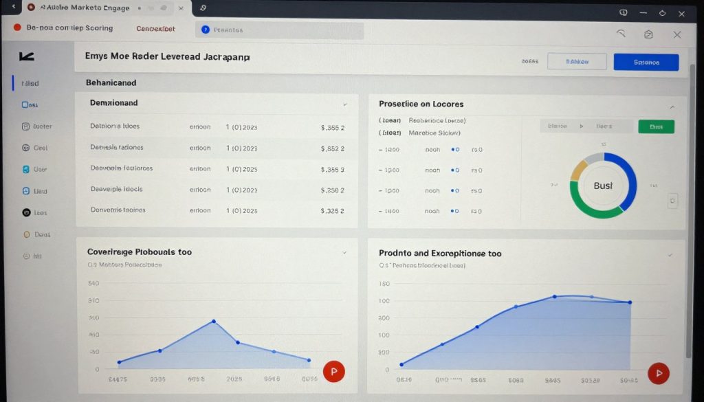 Adobe Marketo Engage AI-powered lead scoring dashboard showing predictive analytics