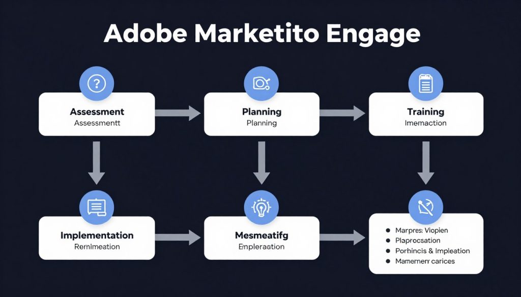Adobe Marketo Engage getting started guide showing implementation steps