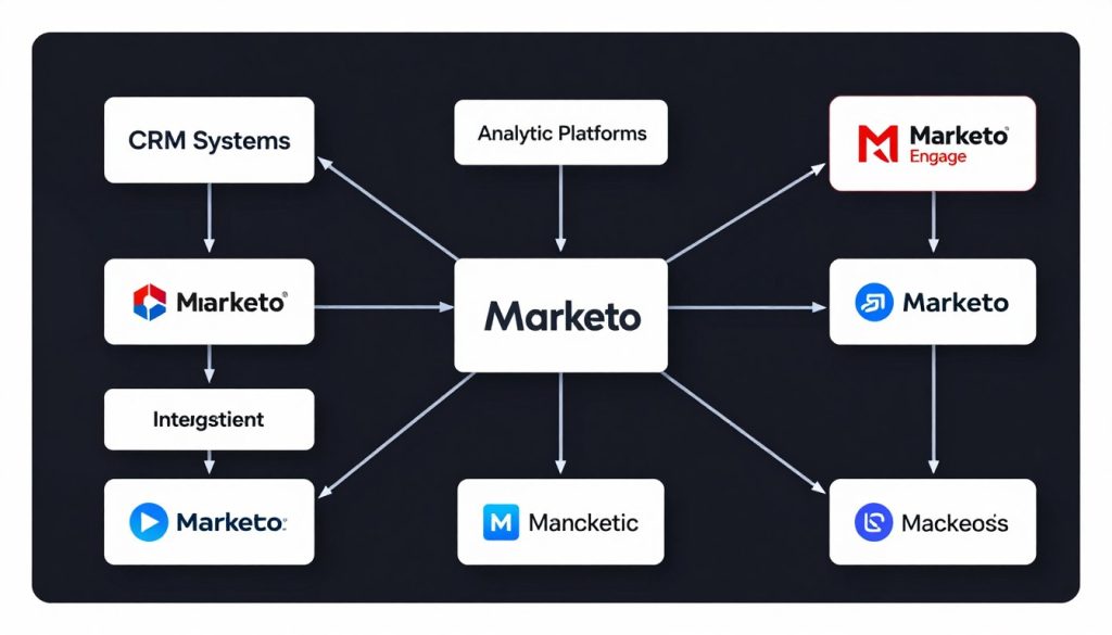 Adobe Marketo Engage integration ecosystem showing connections with CRM and other marketing tools