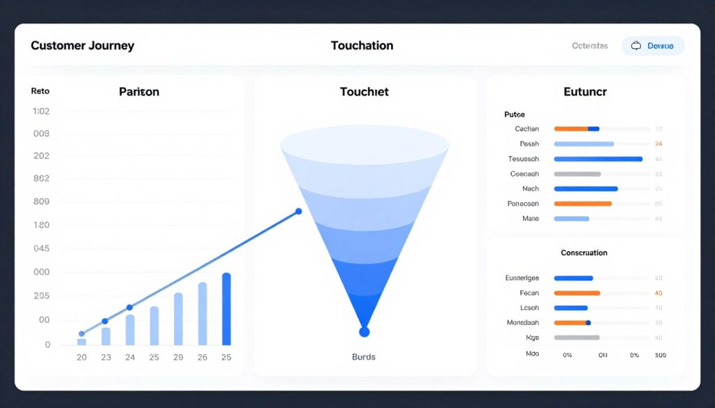 Cross-platform attribution dashboard showing customer journey analysis