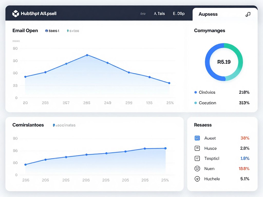 Dashboard showing HubSpot AI upsell campaign performance metrics and conversion rates
