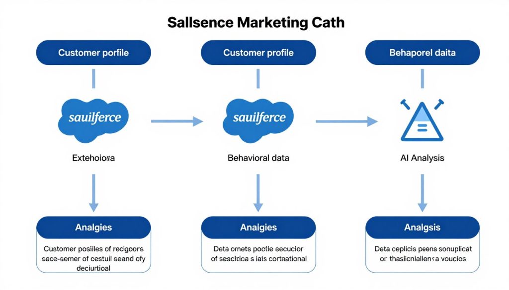 Data extension structure diagram for Salesforce Marketing Cloud AI
