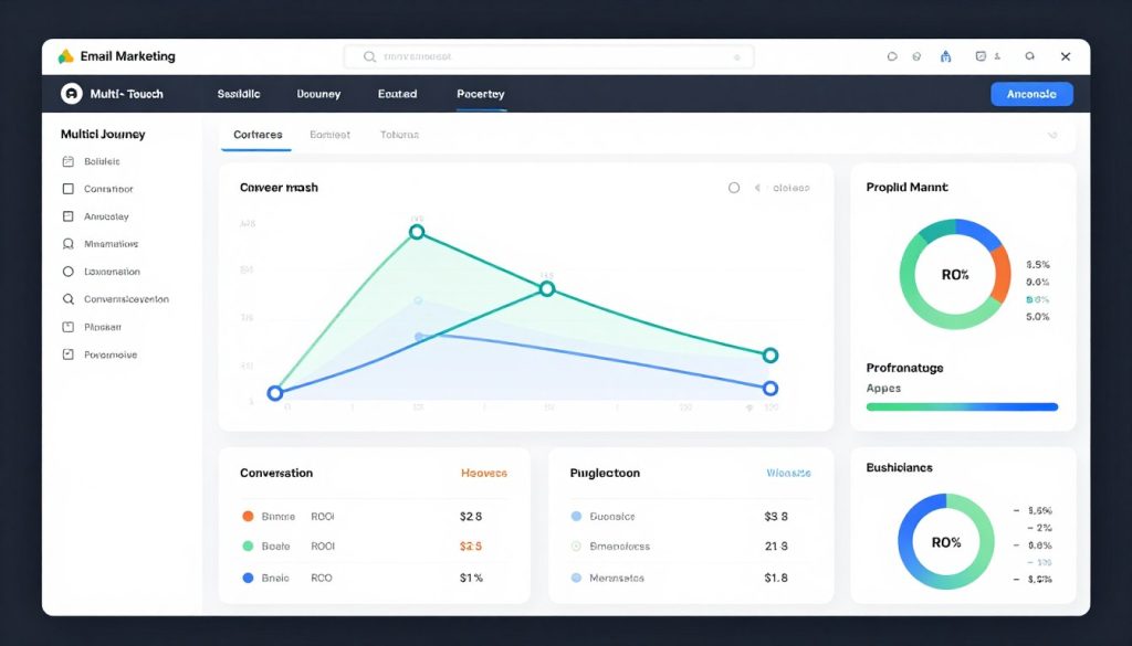 Email marketing analytics dashboard showing advanced attribution and conversion metrics