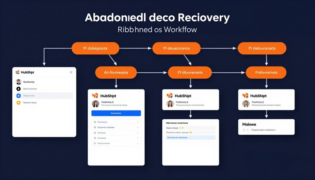 HubSpot AI abandoned demo recovery workflow showing personalized follow-up sequence and engagement tracking