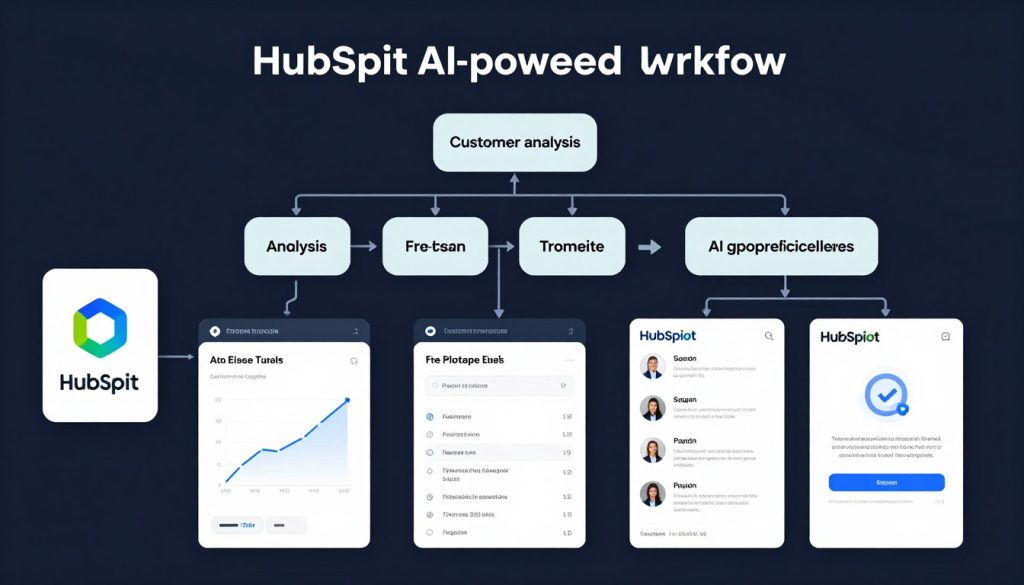 HubSpot AI upsell workflow showing customer behavior analysis and personalized upgrade recommendations