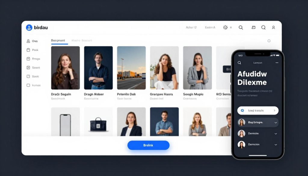 Landing page builder interface showing drag-and-drop functionality