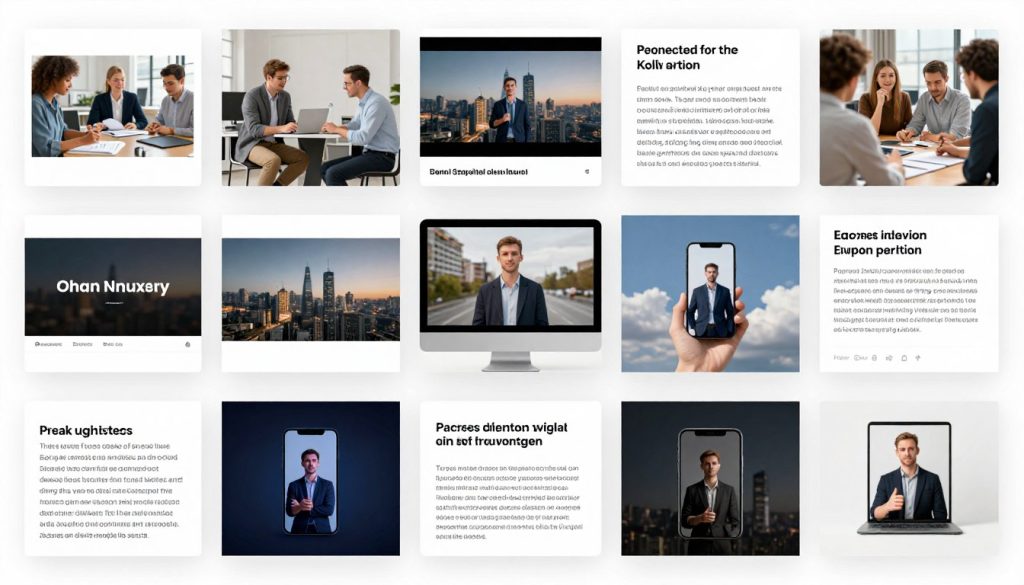 Various creative assets being assembled by AI into optimized ad formats