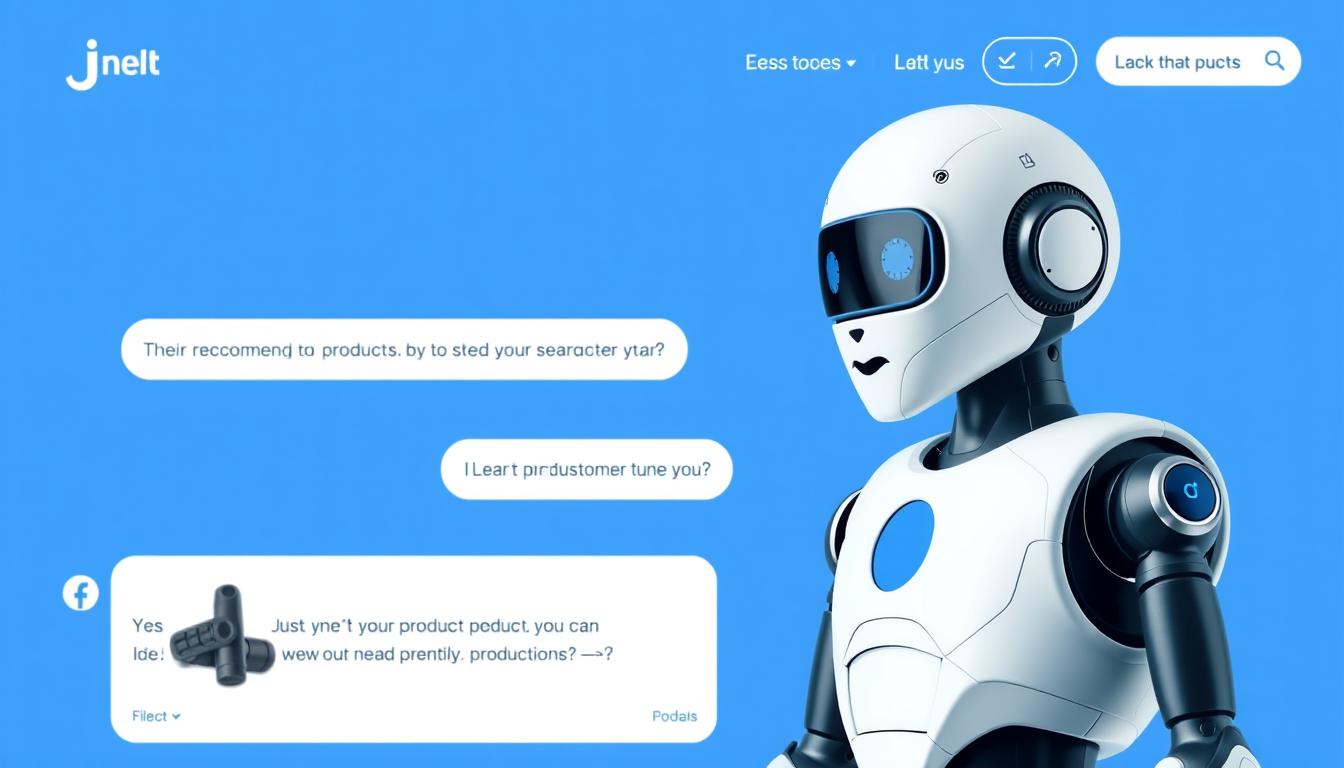 AI chatbot helping e-commerce customers with product recommendations and support