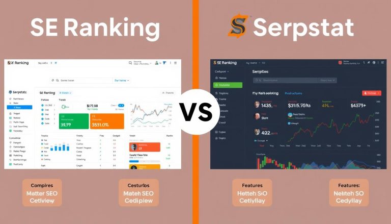 SE Ranking vs Serpstat comparison showing both platform interfaces side by side
